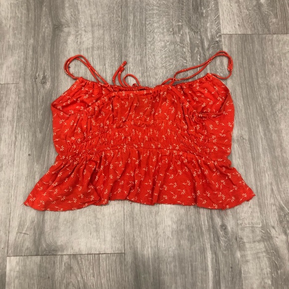 Urban Outfitters: Orange Babydoll Tank Top - Picture 2 of 3